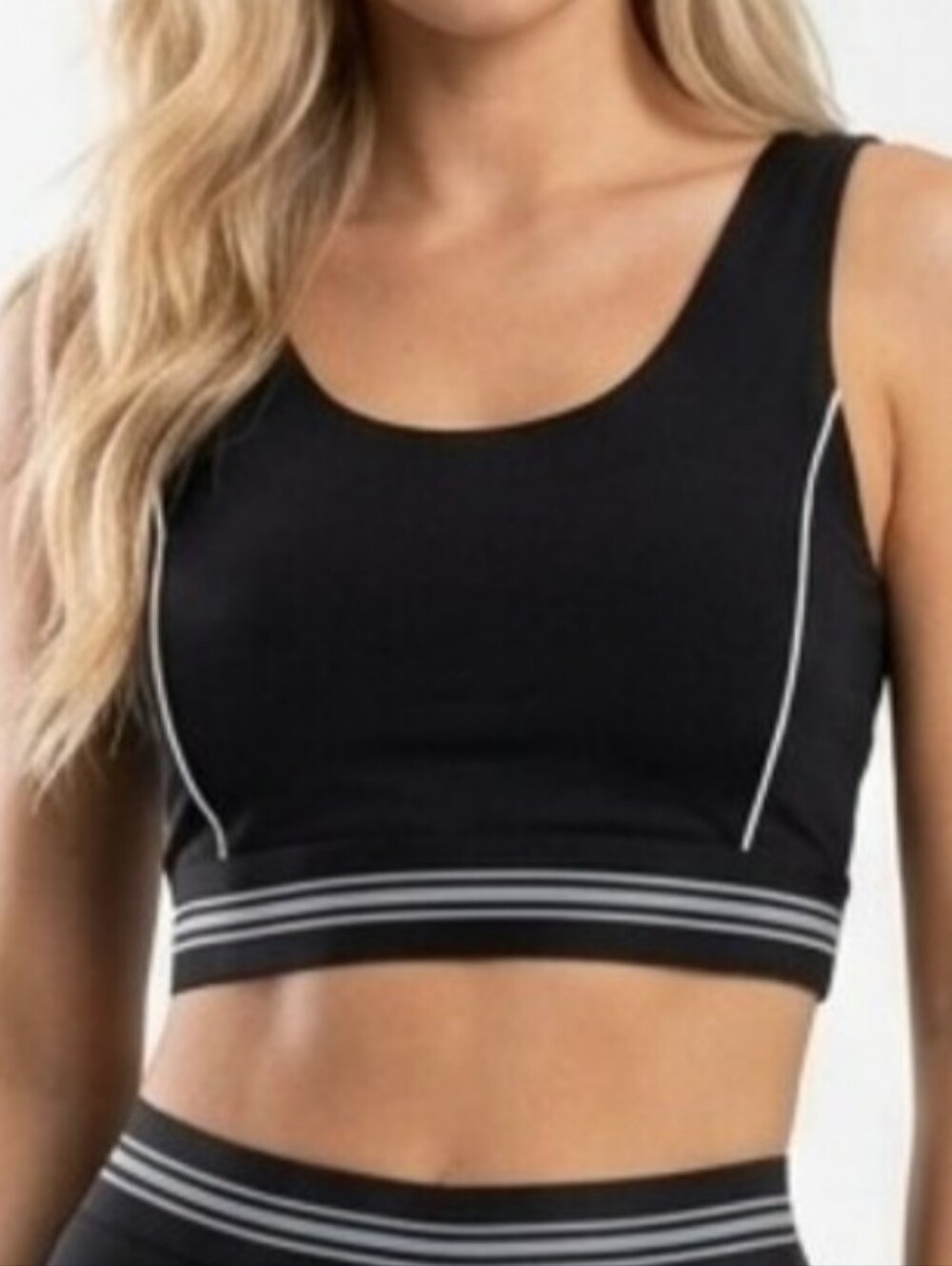Lou & Grey Sports Bra XL Black Top Bralette Crop